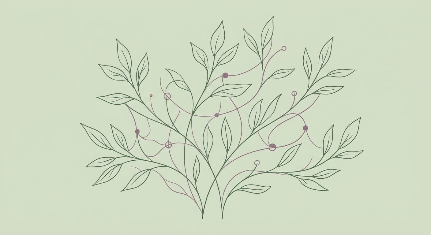 Illustratie van botanische takken met bessen